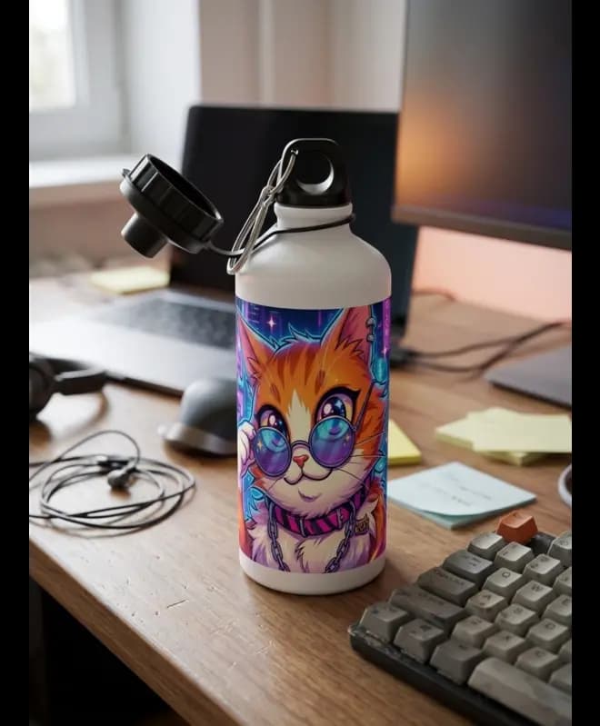 Бутылка с AI-дизайном Cyber Cat