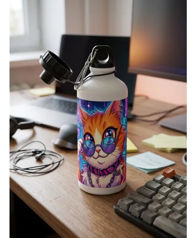 Бутылка с AI-дизайном Cyber Cat